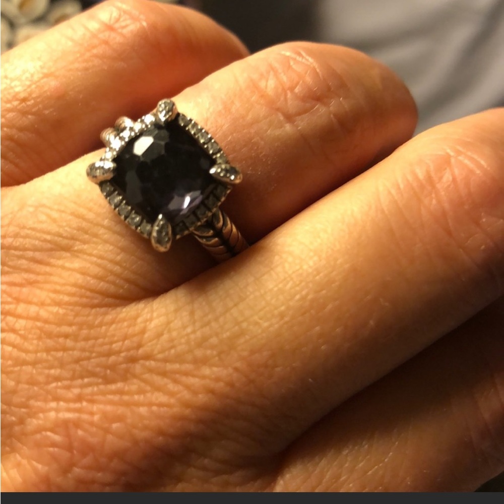 David Yurman Chatelaine Small Pave Bezel Ring Size 6
